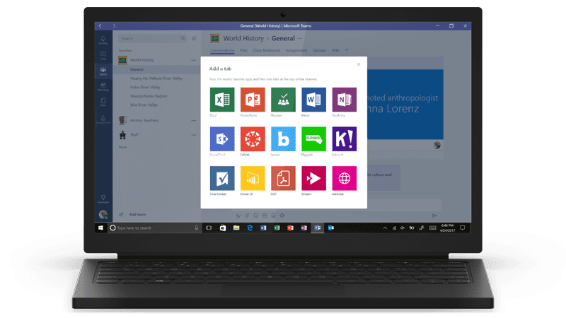 Microsoft - Teams Apps auf Notebook